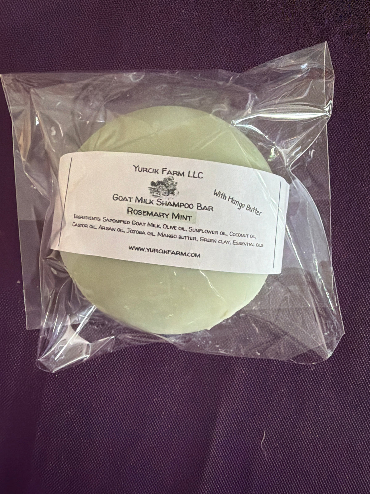 Rosemary mint shampoo bar with mango butter