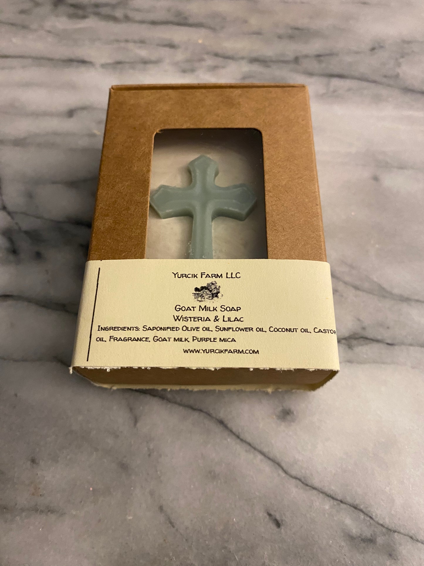 Wisteria Lilac blue cross goat milk soap
