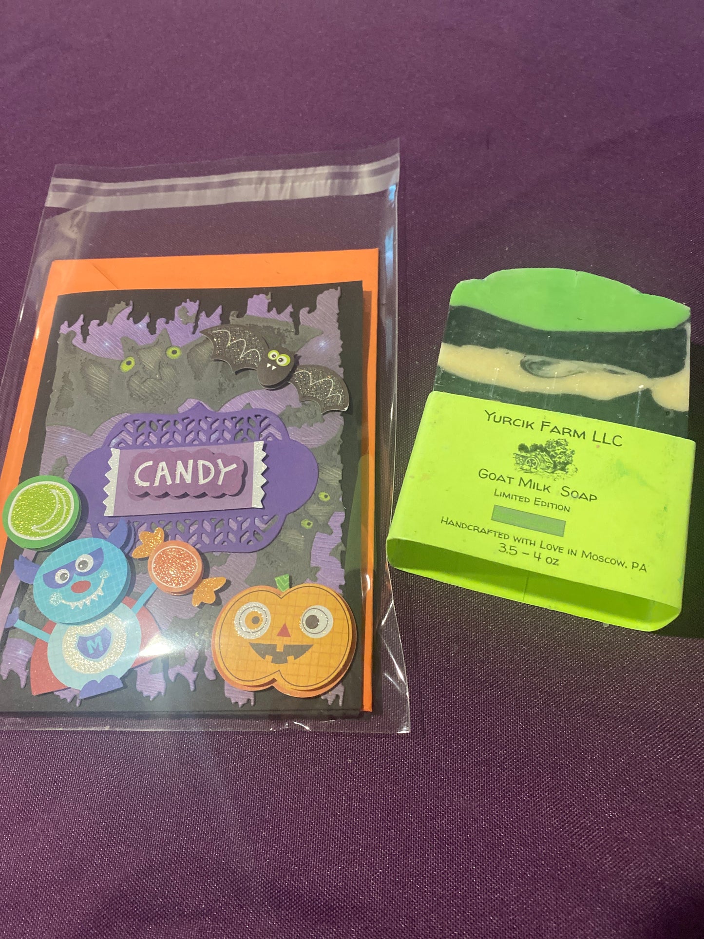 Beetle juice theme goat milk soap