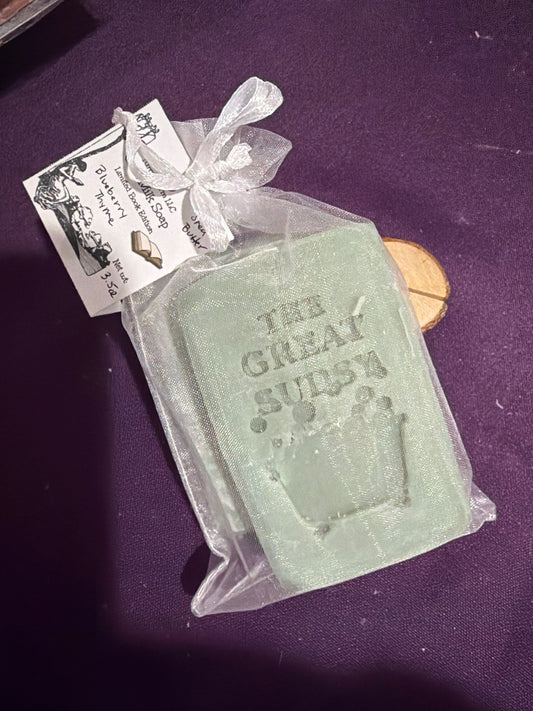 Blueberry thyme goat milk soap made with Shea butter