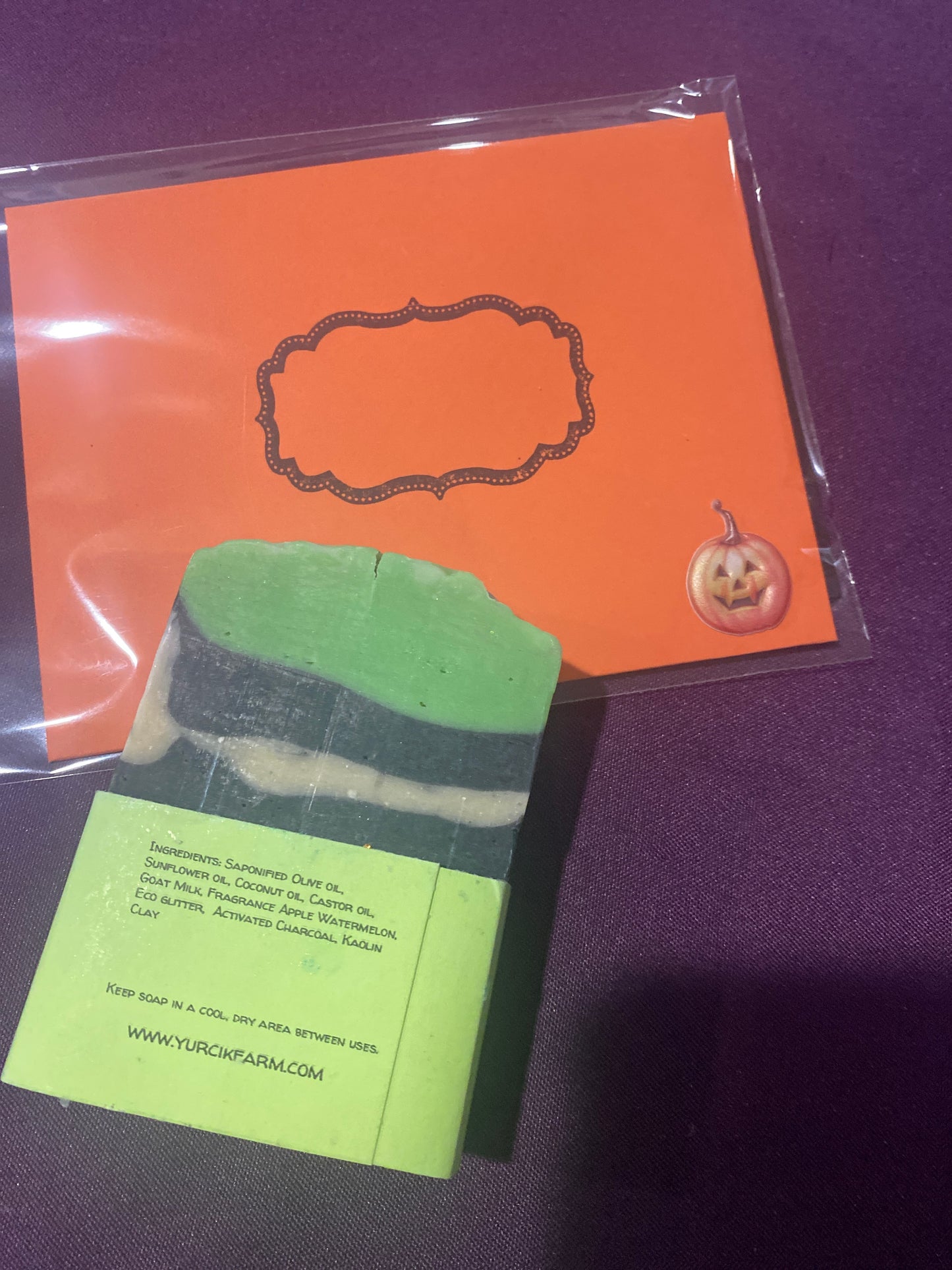 Beetle juice theme goat milk soap