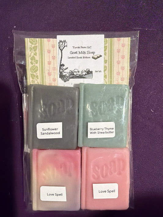 Mini book variety set goat milk soap