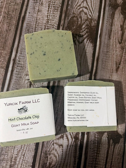 Mint Chocolate Chip Goat milk Soap