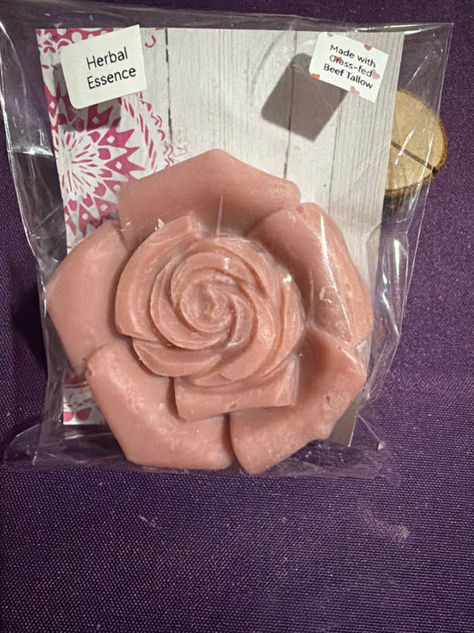 Rose goat milk soap made with beef tallow