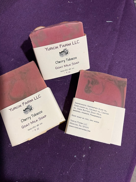 Cherry tobacco goat milk soap