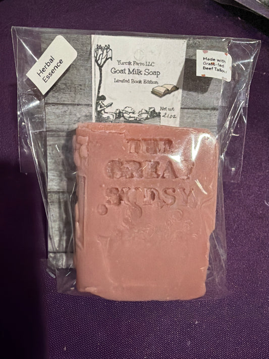 Mini book goat milk soap made with tallow