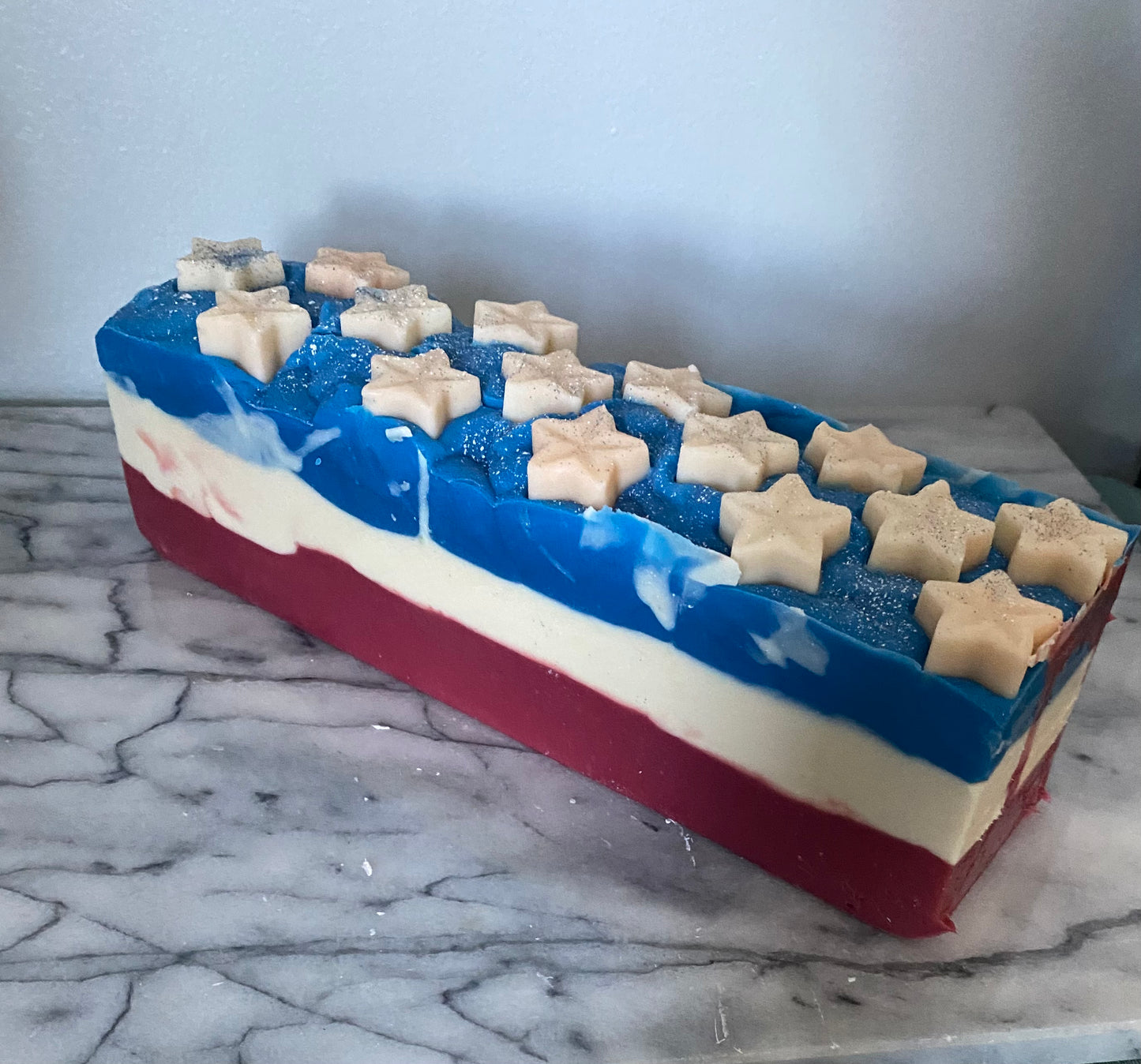 Red, White & Blue Goat milk soap